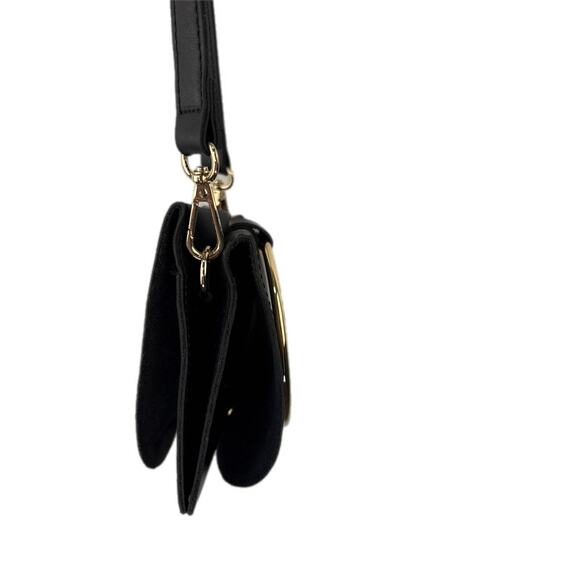 Melie Bianco Felix Ring Black Vegan Leather Crossbody - Picture 6 of 12